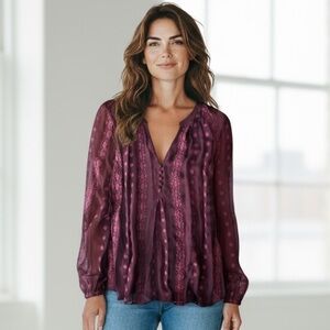 Anthropologie Sheer Boho 70s inspired top  size s/m NWT